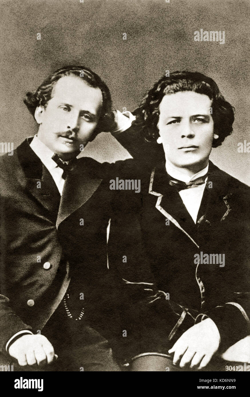 Anton & Nikolai Rubinstein sitzt. Russische Pianist und Komponist Brüder deutsch-polnischer Abstammung. Anton - 28. NOVEMBER 1829. - 20. November 1894. Stockfoto