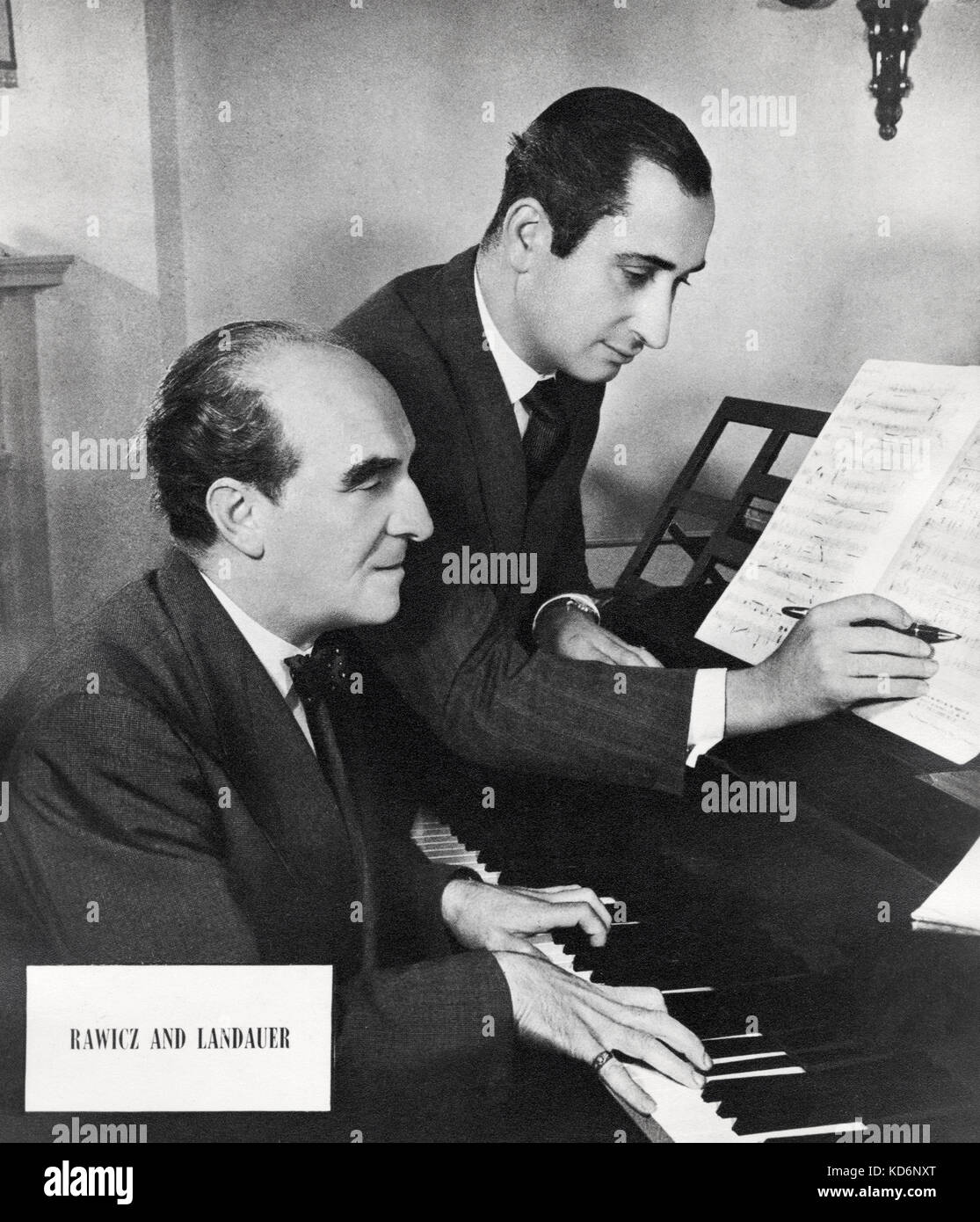 Maryan Rawicz und Walter Landauer - Porträt des Polnischen und Österreichischen Piano Duo zu komponieren. Rawicz: 1898-1970. Landauer: 1910-1983. Stockfoto