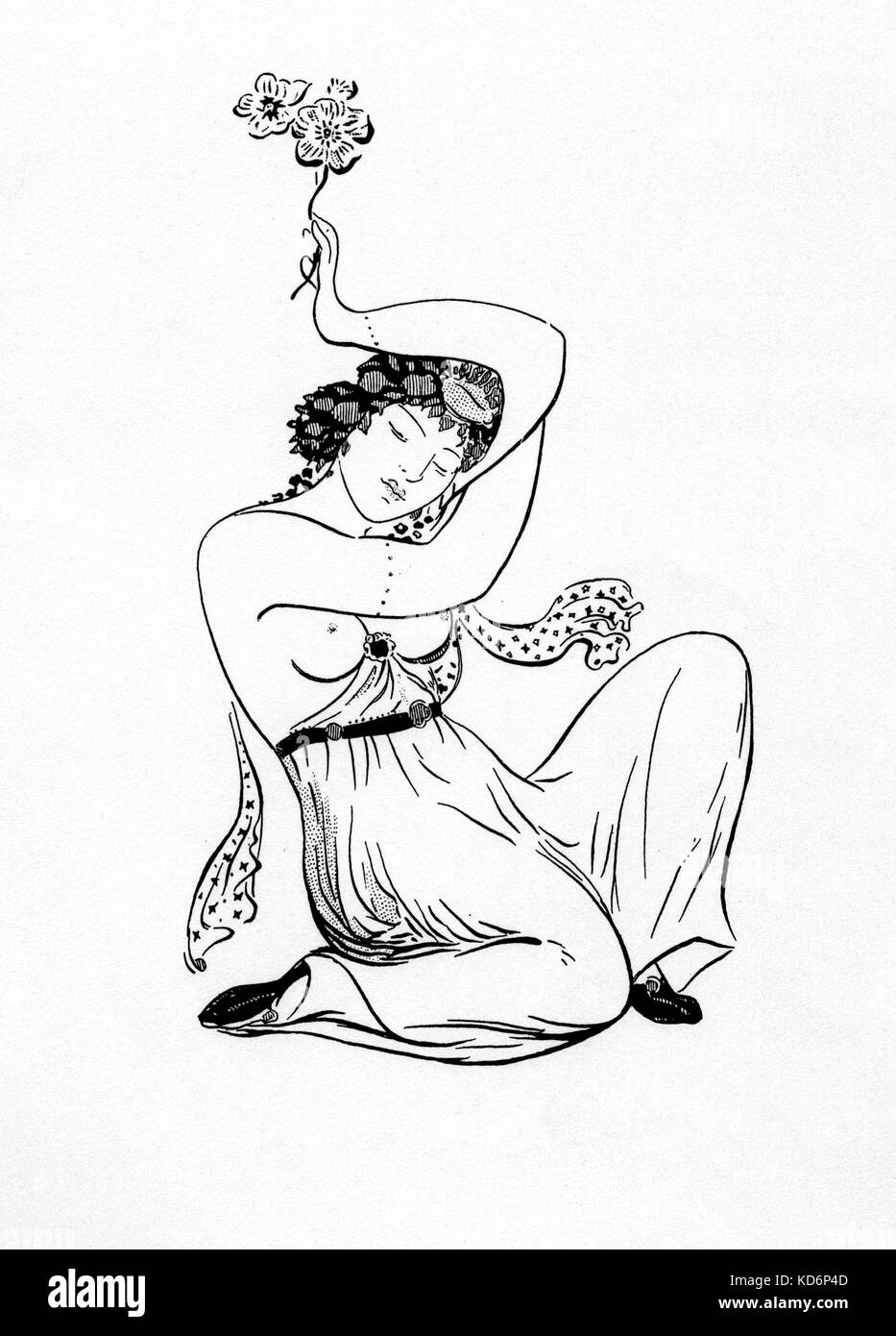 Paul Dukas Ballett "La Péri"-Kostüm von René Piot. Der französische Komponist, 1865-1935. Piot: Französisch Kostümbildnerin, 1866-1934. Stockfoto