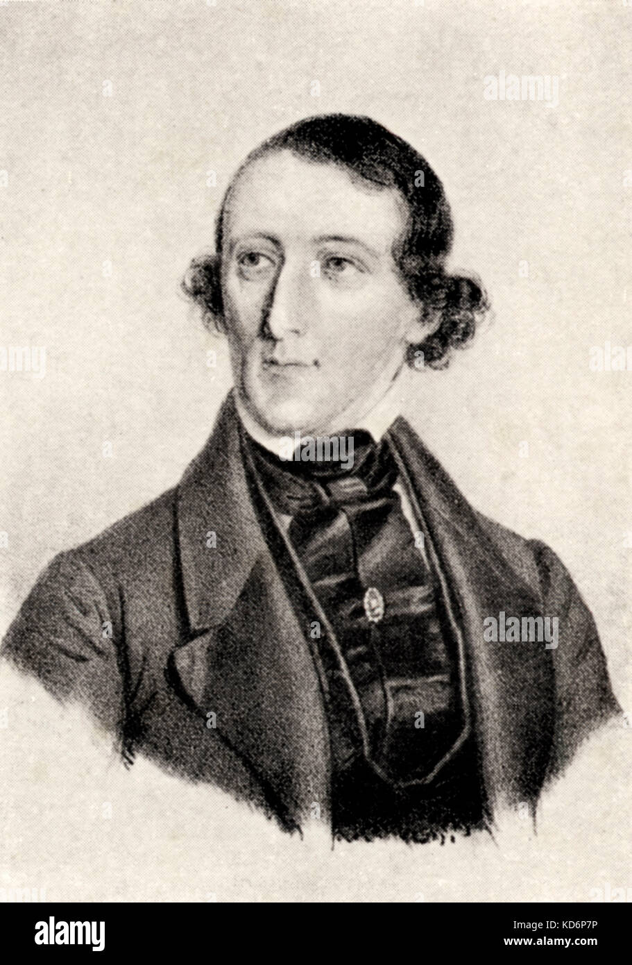 August Bournonville - Porträt der Französischen geboren Dänischen Tänzerin und Choreografin und künstlerische Leiterin der Royal Danish Ballet. 21 August 1805 - 30. November 1879. Stockfoto