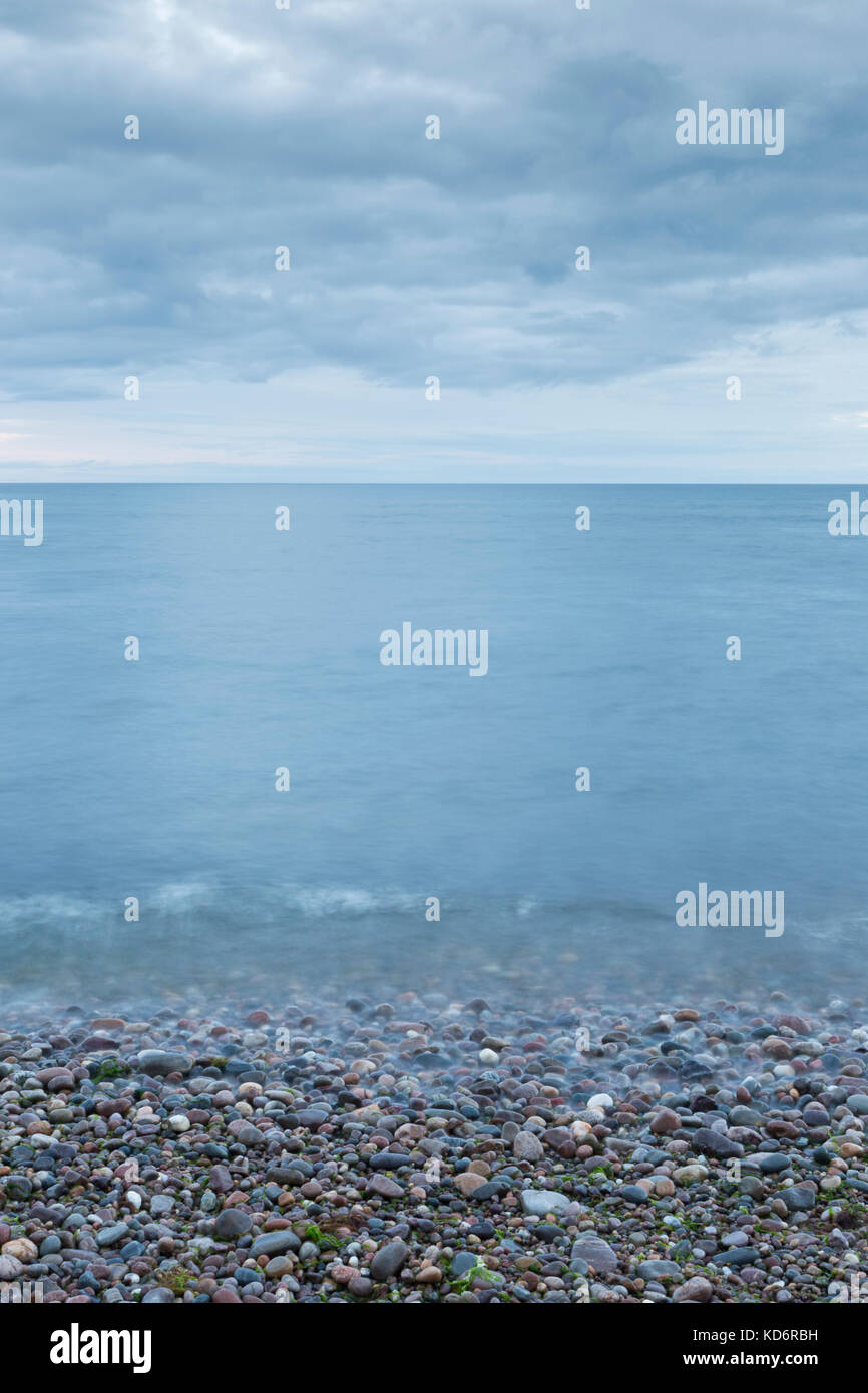 Kiesstrand am Spey Bay in Moray Schottland Stockfoto
