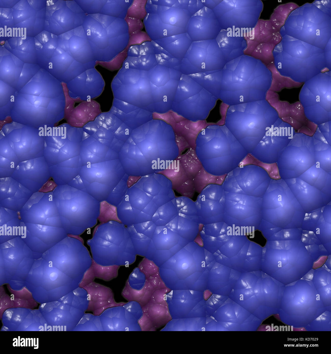 Blau organische Zellen unter hoher Vergrößerung Stockfoto