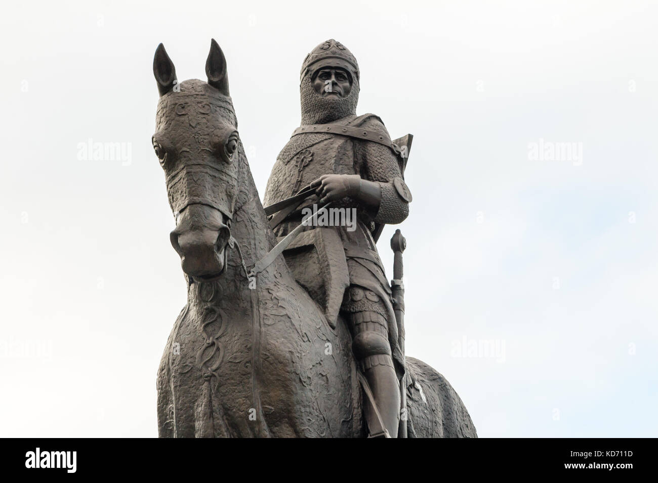 Statue von Robert dem Bruce König von Schotten, am Denkmal für die Schlacht von Bannockburn, Bannockburn Visitor Centre, Stirling Schottland Stockfoto