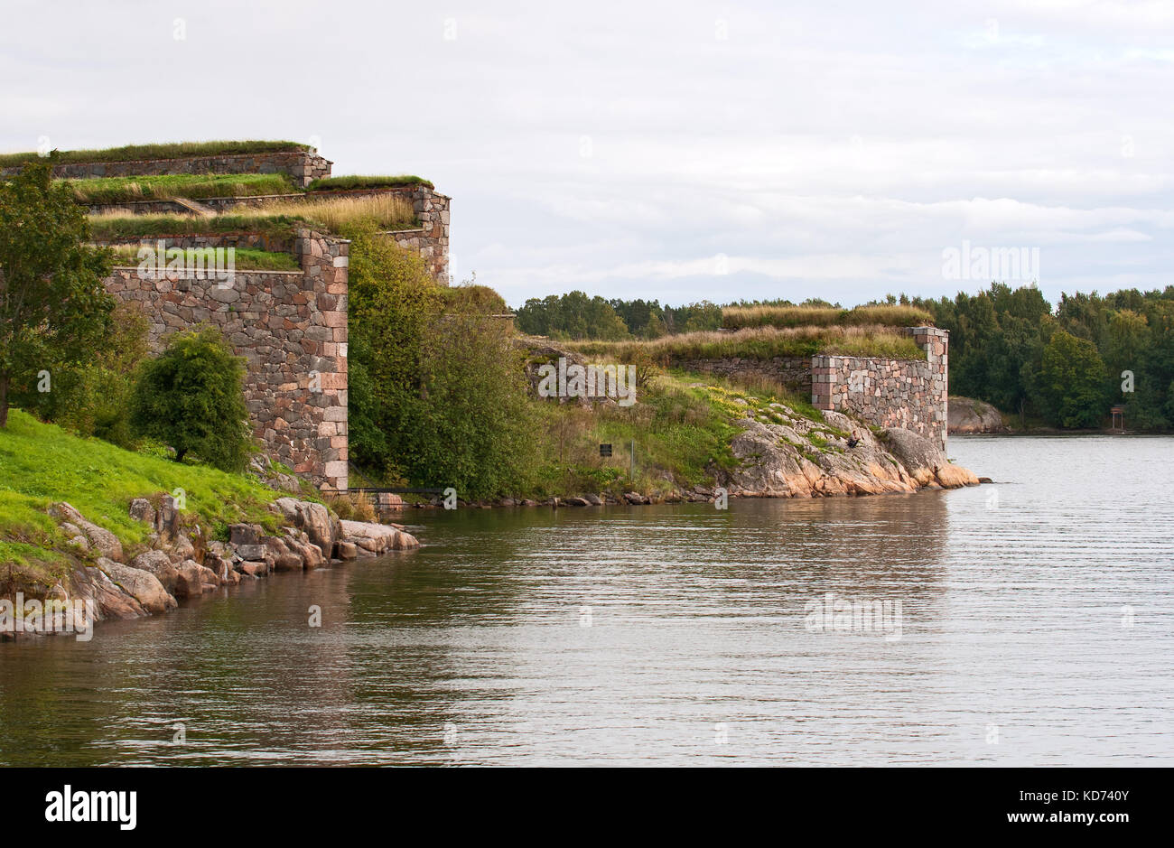 Festung Suomenlinna in Helsinki, ein historischer Ort, große Verteidigungsanlagen Stockfoto