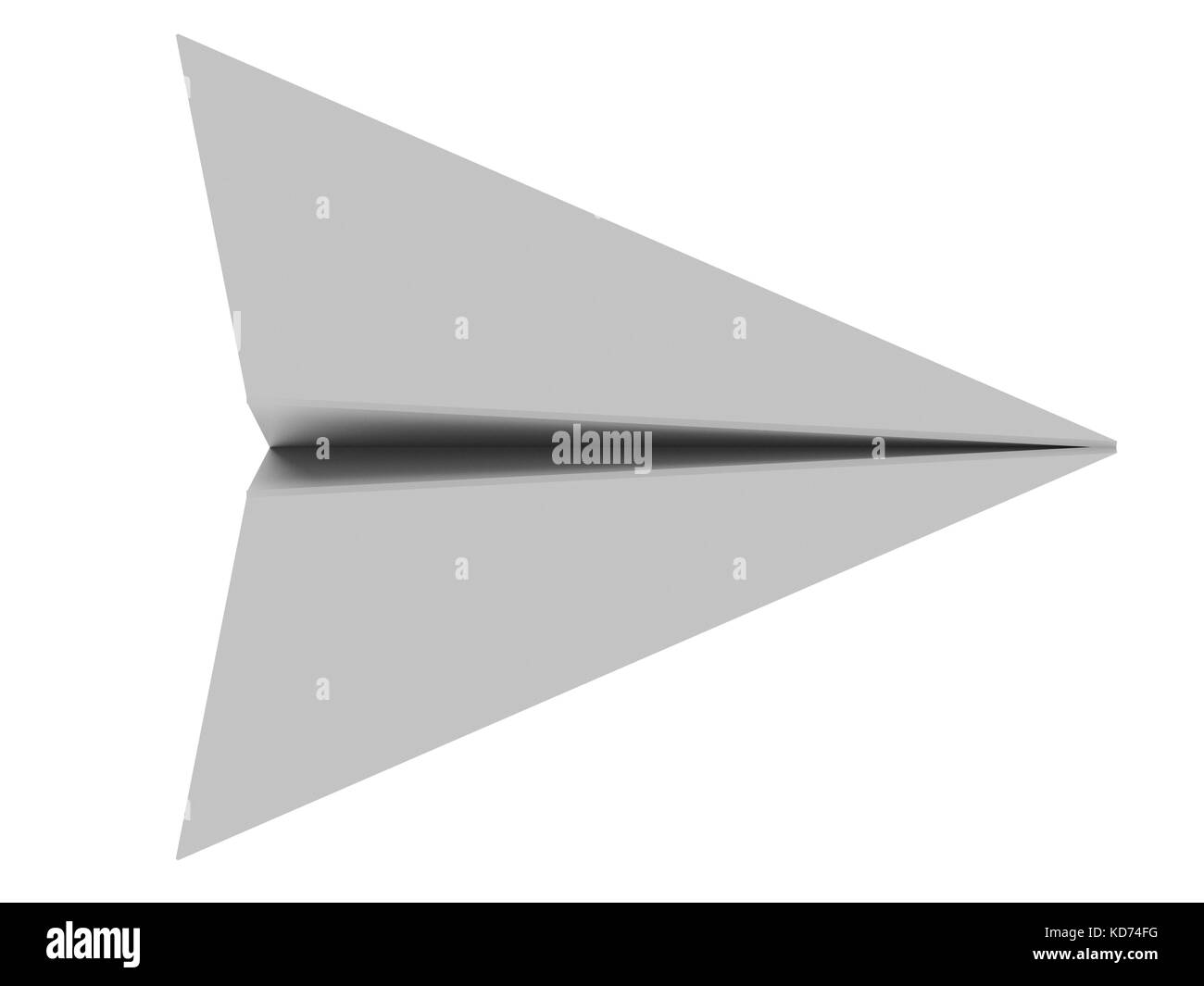 3D-Rendering grau Paper Plane isoliert auf weißem Stockfoto