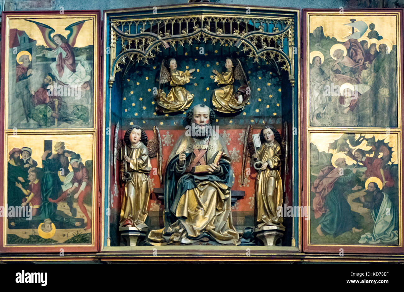 Der Altar der St. Peter, St. Sebalduskirche (Sebaldus Kirche), Nürnberg, Bayern, Deutschland Stockfoto