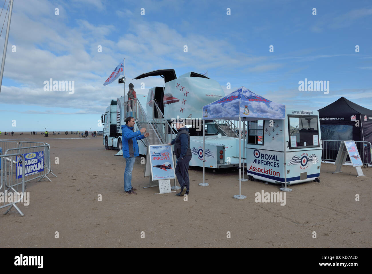 Flugzeuge Simulator bei Southport air show Stockfoto