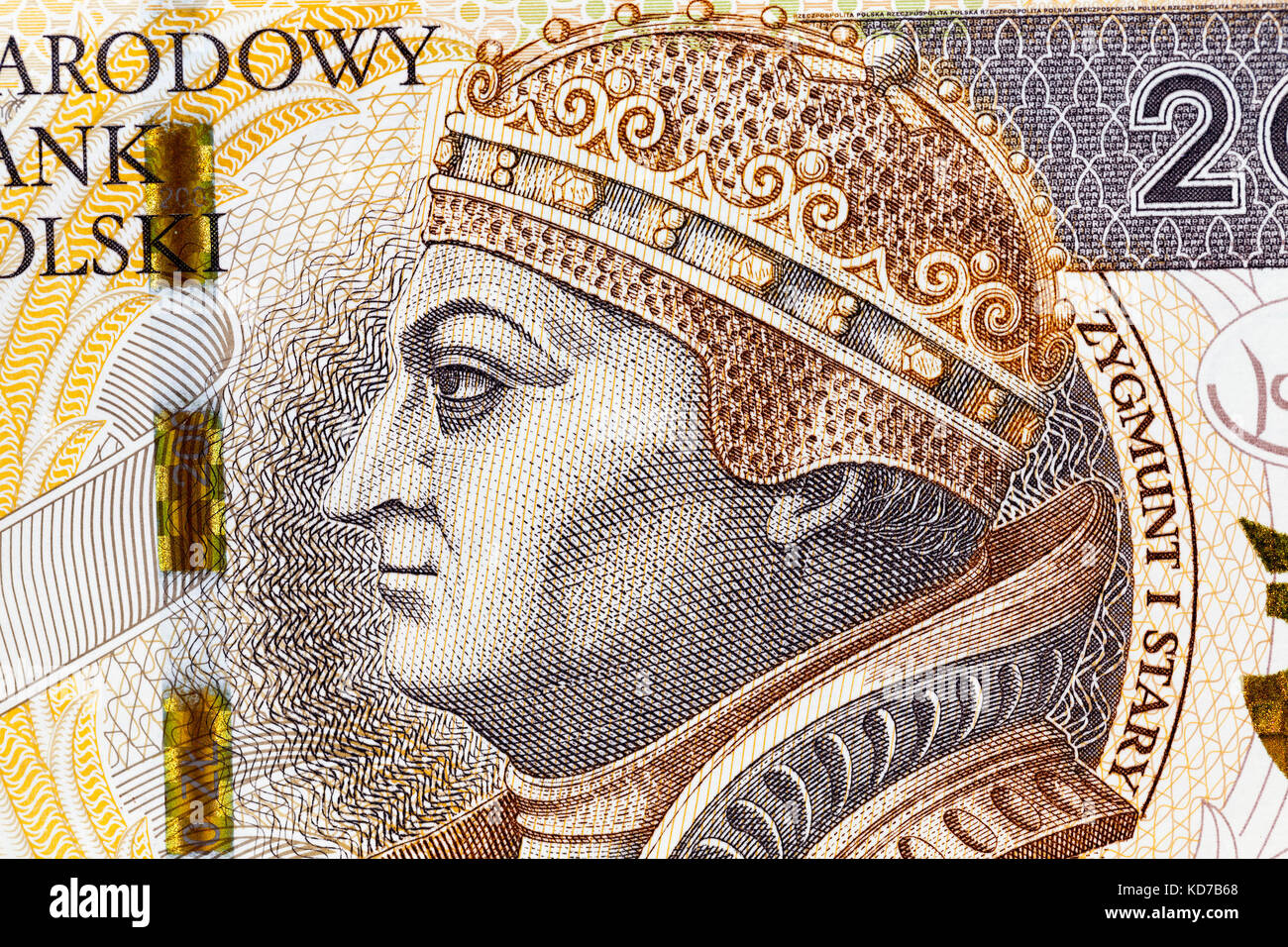 Polnischer Zloty closeup Stockfoto