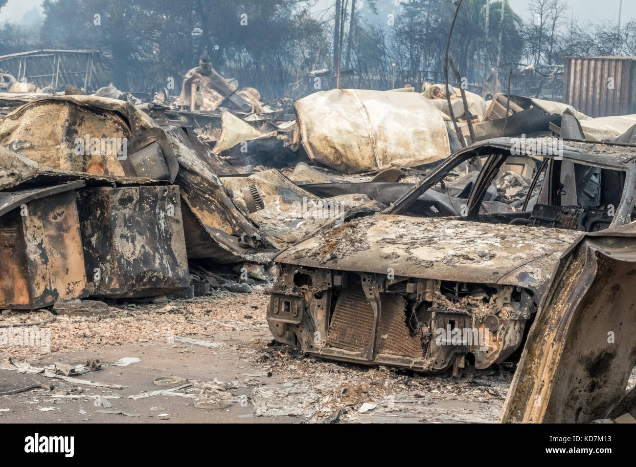 Sonoma County, Kalifornien, USA, Montag, 9. Oktober, 2017. devistation im gesamten Landkreis. Stockfoto