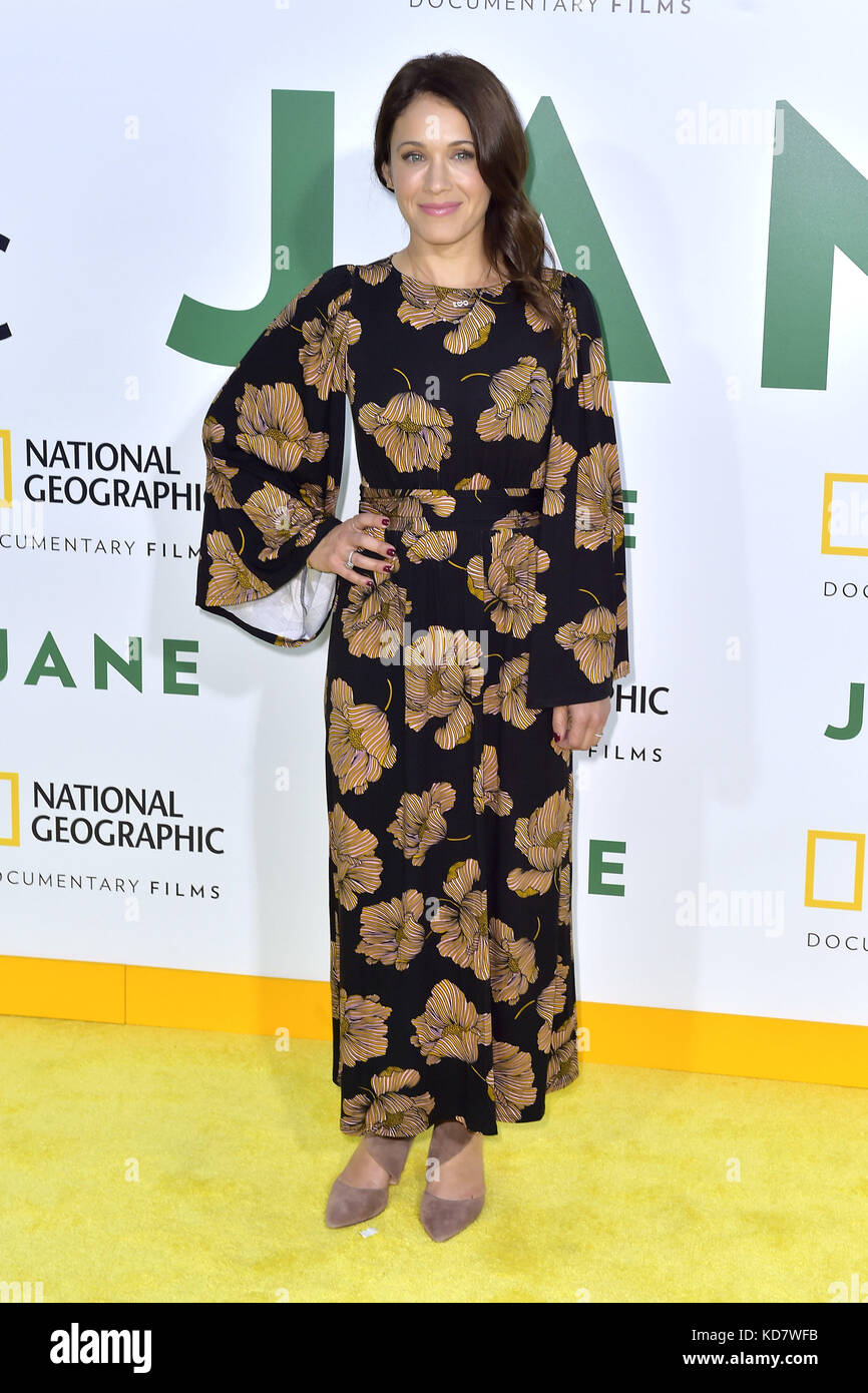 Hollywood, Kalifornien. Oktober 2017. Marla Sokoloff nimmt am 9. Oktober 2017 an der Premiere der National Geographic Dokumentarfilme „Jane“ im Hollywood Bowl Teil. | weltweite Nutzung Guthaben: dpa/Alamy Live News Stockfoto