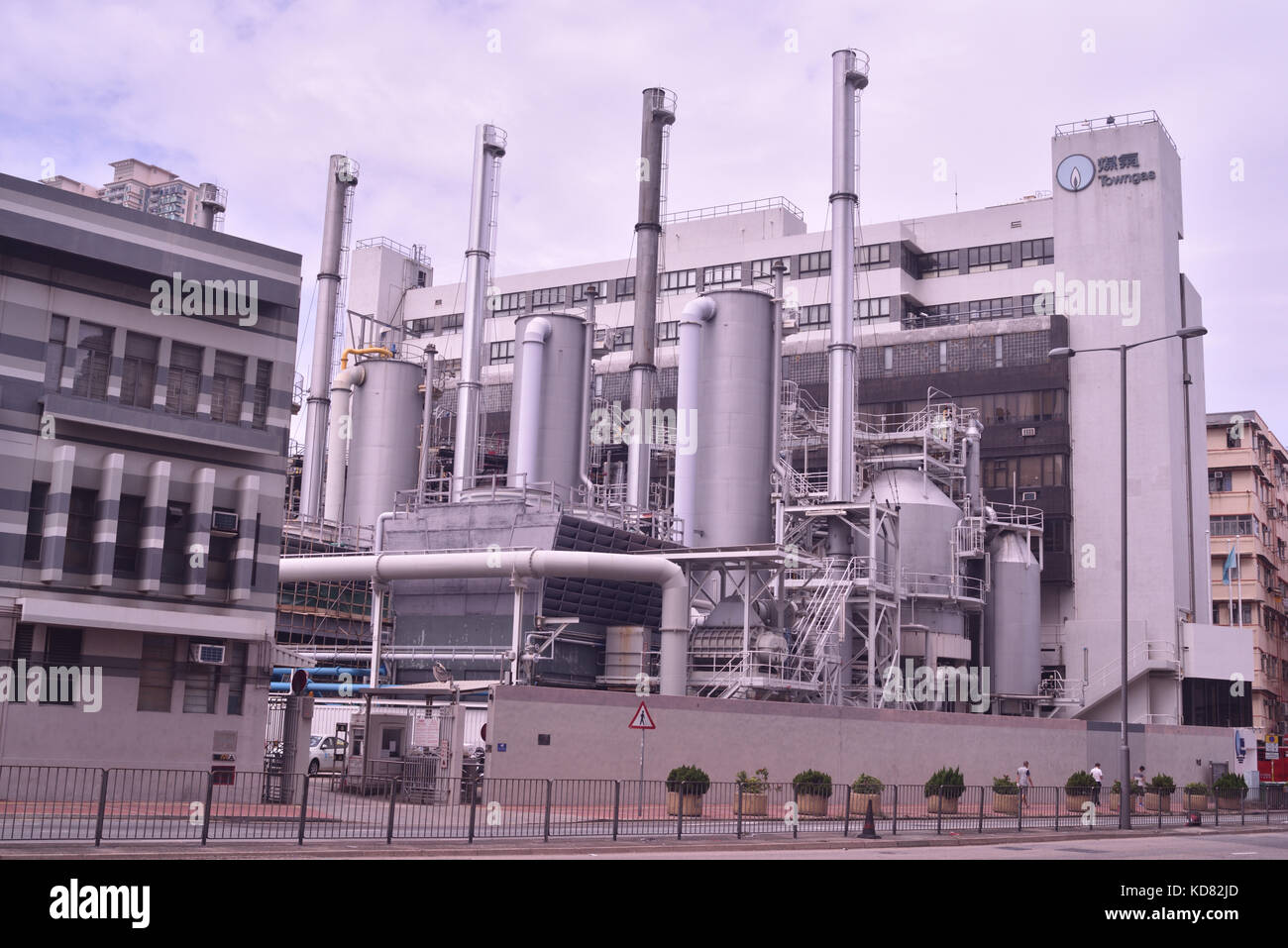 Hong Kong Towngas Produktionsanlage in Ma Tau Kok, Kowloon. Stockfoto