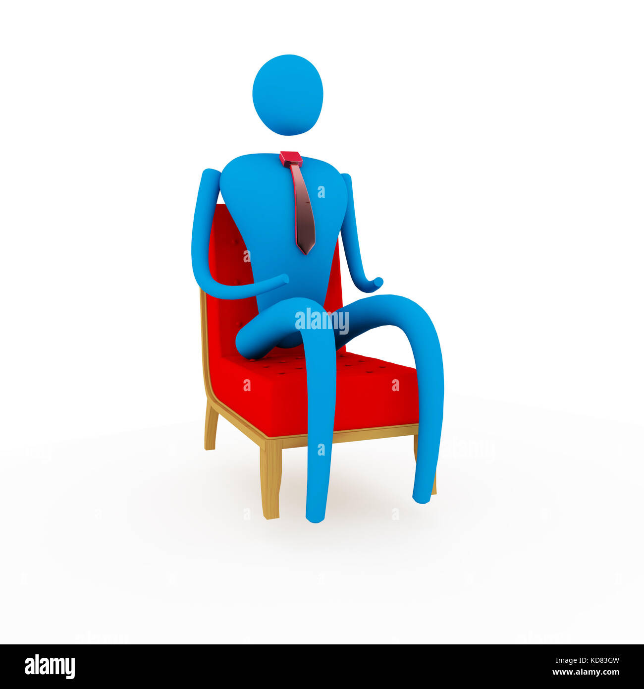 Person in einem Sessel sitzend Stockfoto
