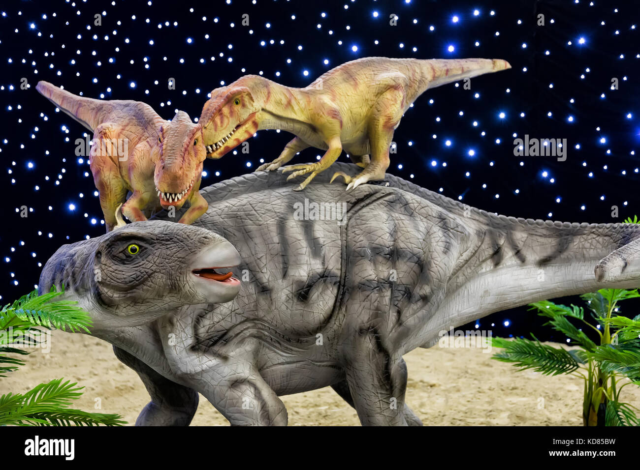 Realistische der schönen Dinosaurier Modell im Themenpark in Thessaloniki Stockfoto