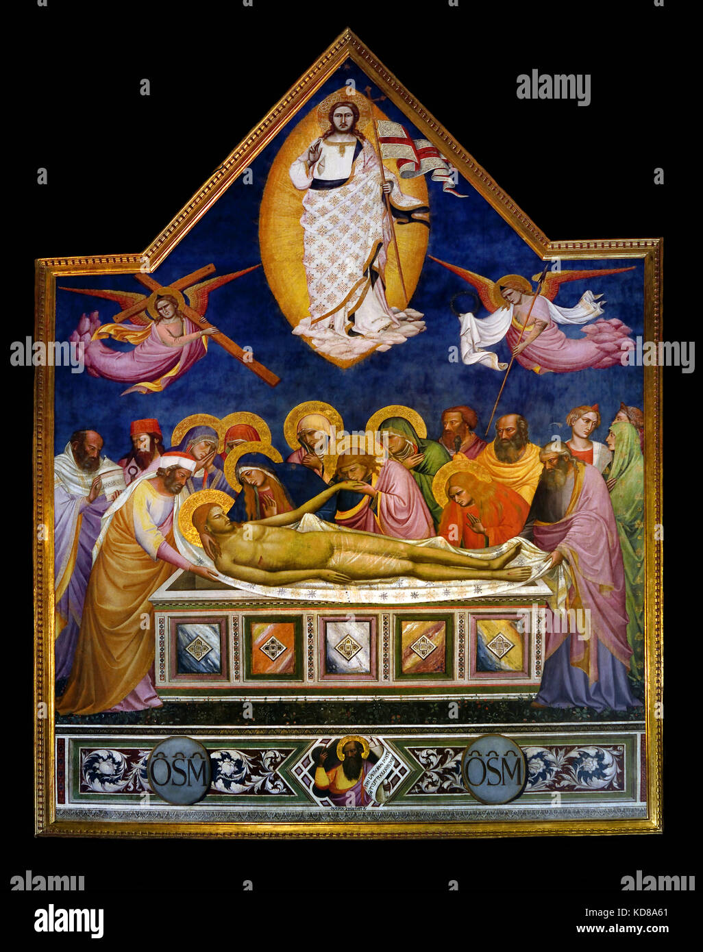 Jesus und die Apostel Orsanmichele (oder Küche Garten von St. Michael) ist eine Kirche in Florenz (1336 als Markt- und Lagerung von Getreide, wie auf Kommission der Seide Guild (Seide). Stockfoto