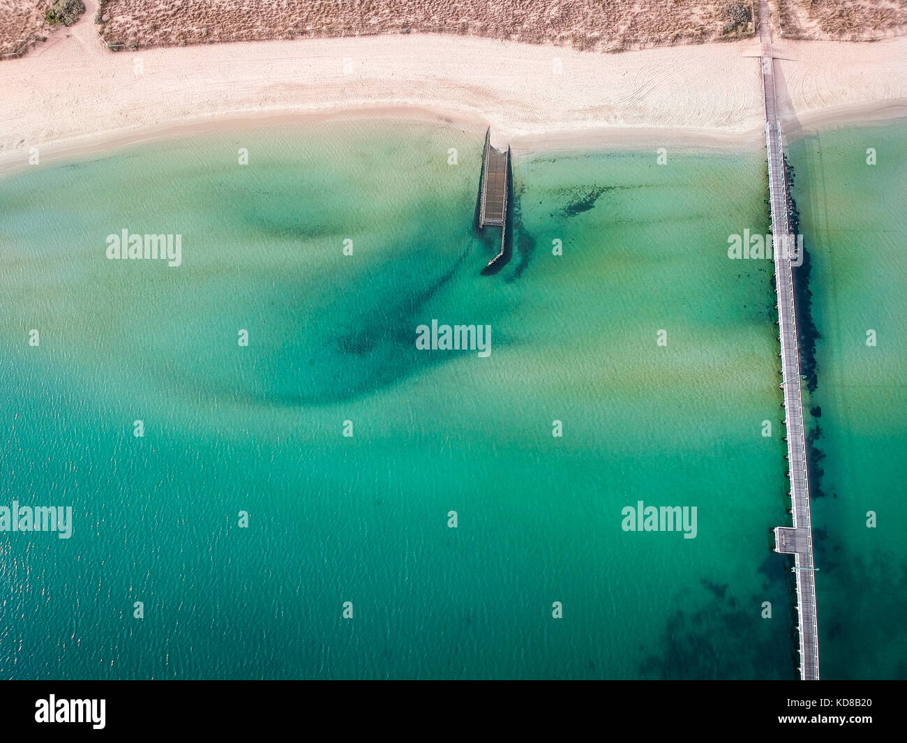 Luftaufnahme von Port Philip Bay, Melbourne, Victoria, Australien Stockfoto