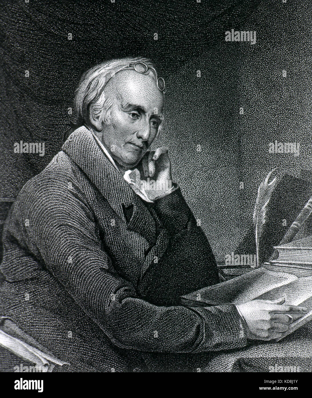 Benjamin RUSH (1746-1813) einer der Gründungsväter der Vereinigten Staaten. Gravur in der Malerei um das Jahr 188 Stockfoto