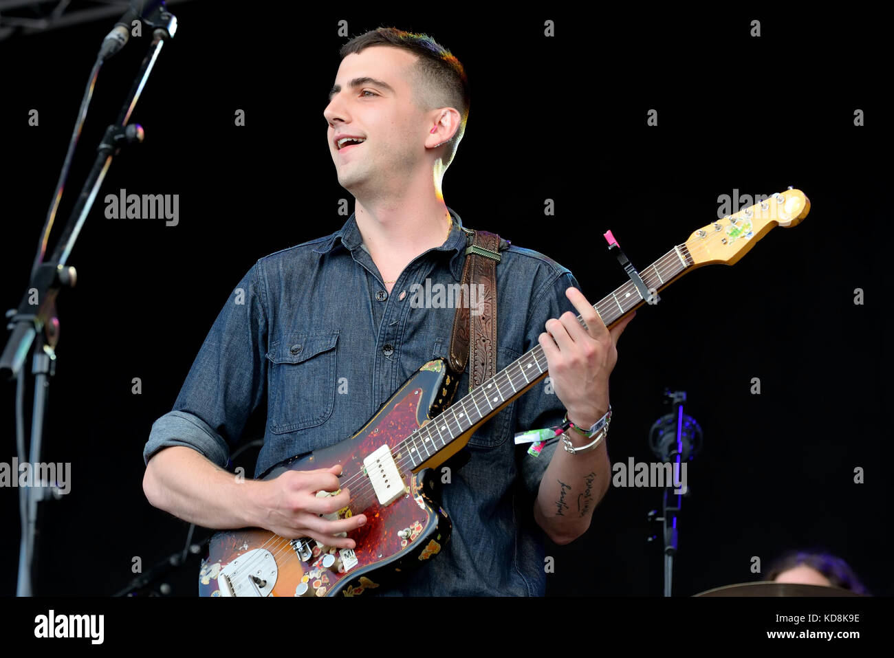 BARCELONA-JUN 1: Cymbals Eat Guitars (Rock Musik Band) im Konzert an Primavera Sound Festival 2017 durchführen und am 1. Juni 2017 in Barcelona, Spanien. Stockfoto