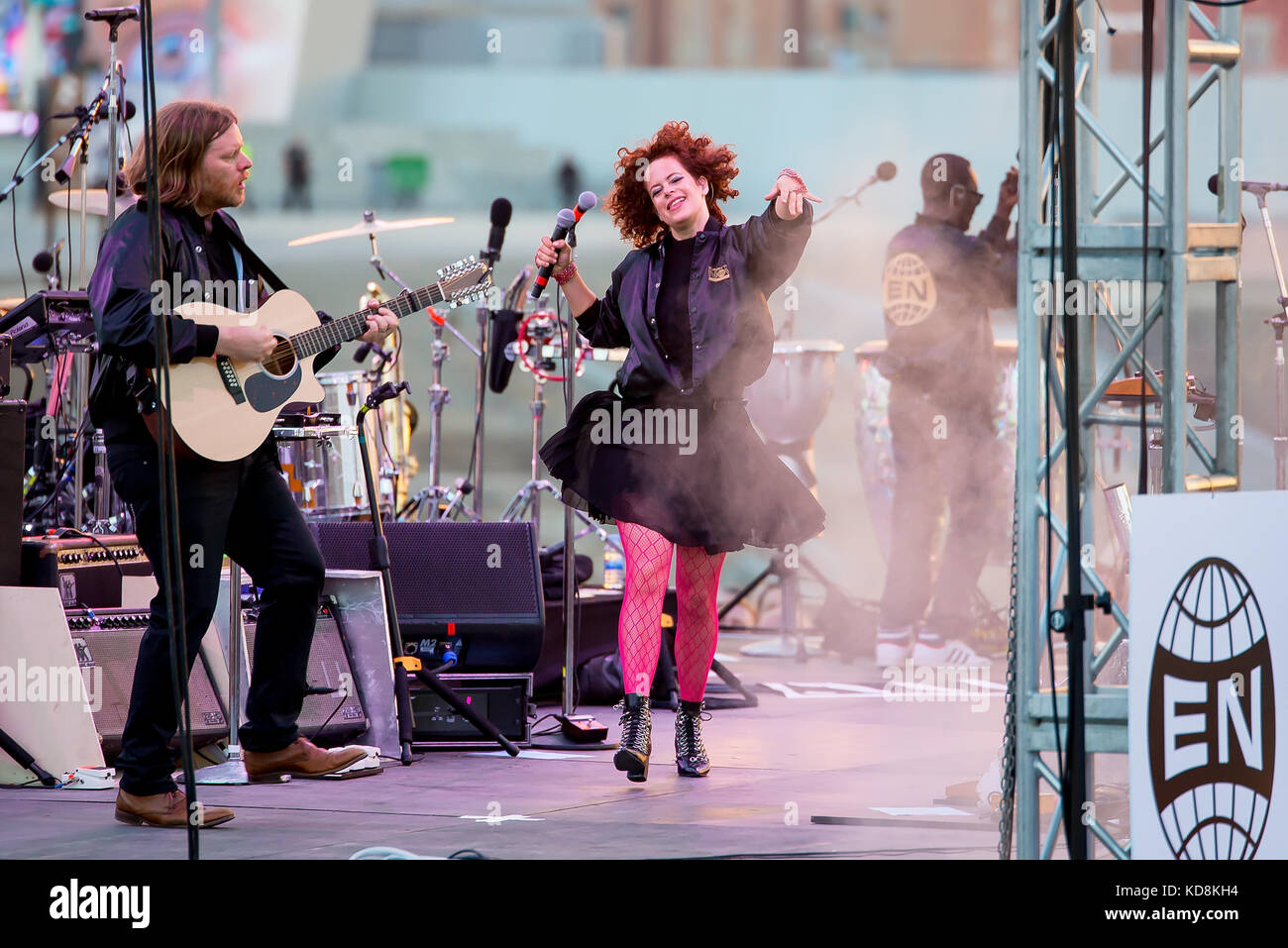 BARCELONA-JUN 1: Arcade Fire (Musik Band) im Konzert an Primavera Sound Festival 2017 durchführen und am 1. Juni 2017 in Barcelona, Spanien. Stockfoto