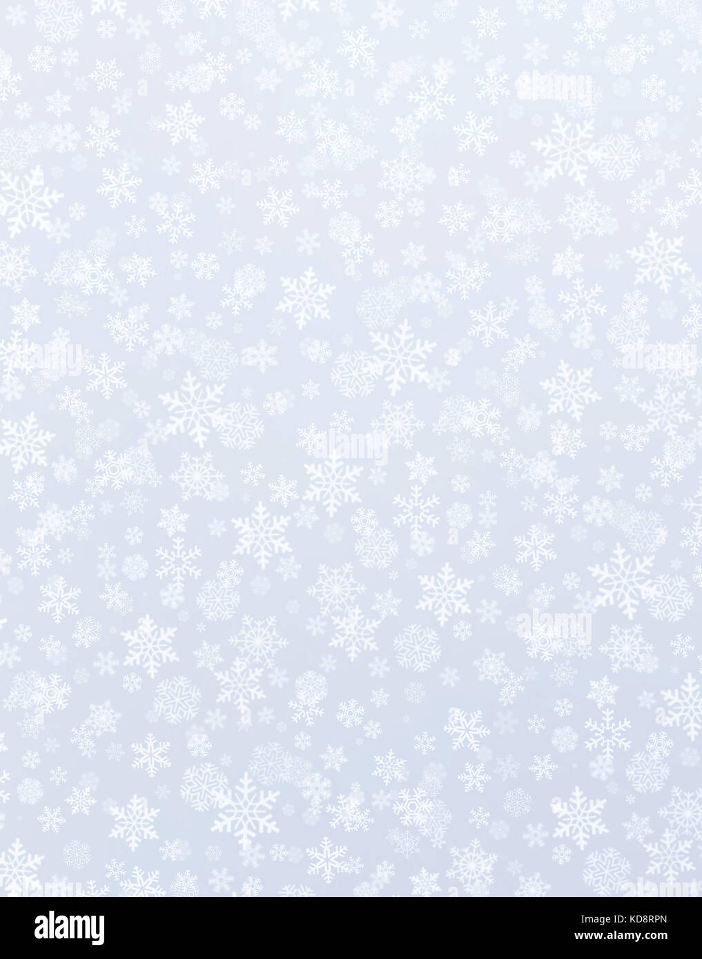 Schneeflocke Formen auf einem glänzenden silbernen Hintergrund Stockfoto