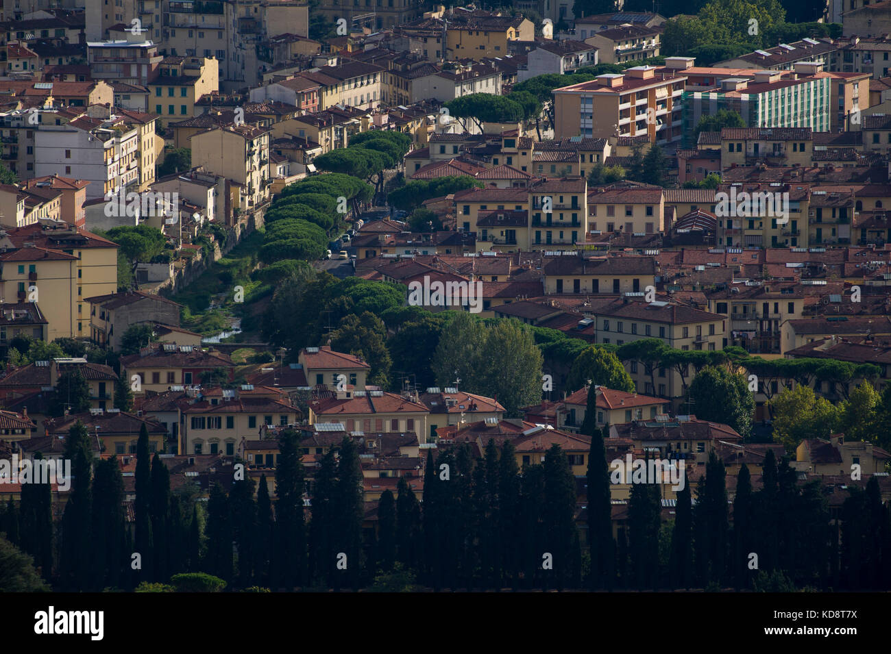 Stadt von Firenze (Florenz) von oben, Fiesole, Toskana, Italien gesehen. 26. August 2017 © wojciech Strozyk/Alamy Stock Foto Stockfoto