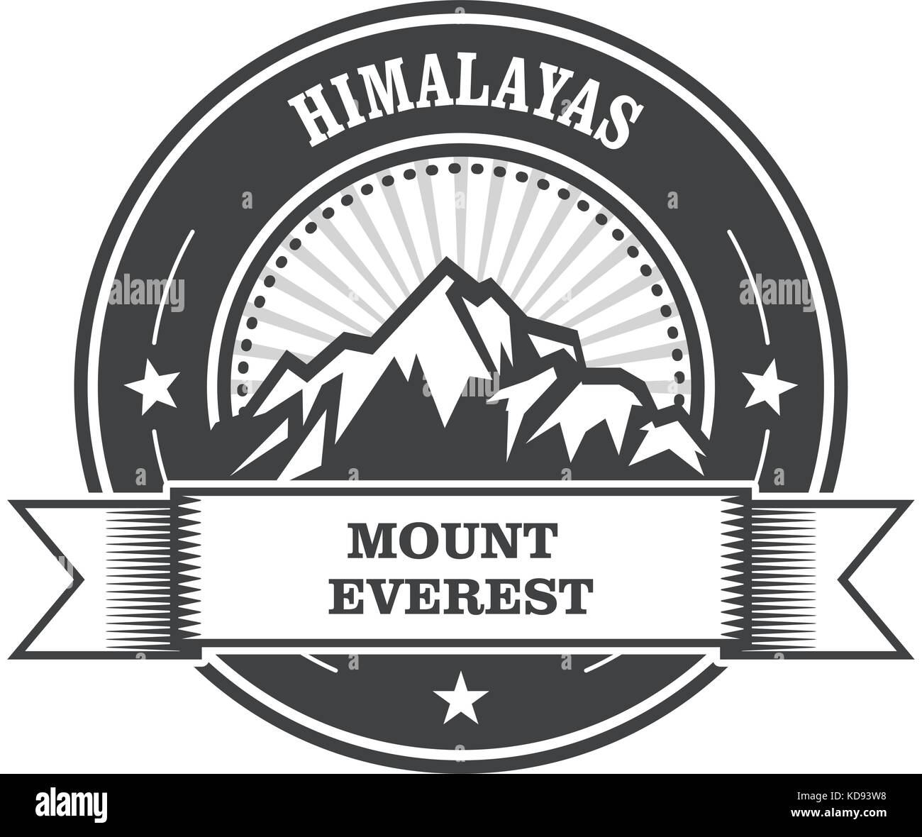 Everest - Snowbound Himalaya Mountain label Stock Vektor