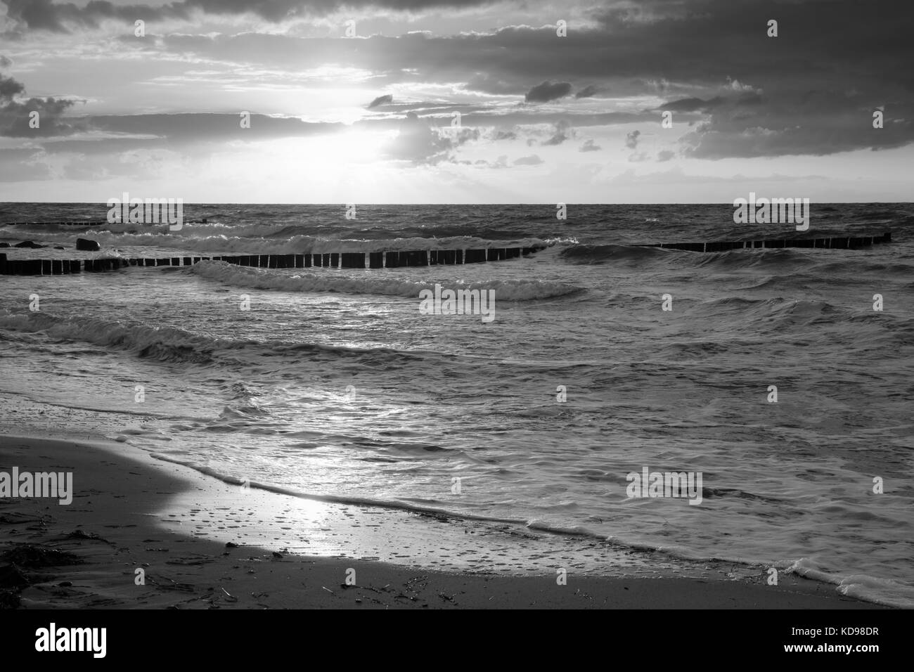 Sonnenuntergang an der Ostseeküste, Mecklenburg-Vorpommern, Deutschland, Europa Stockfoto