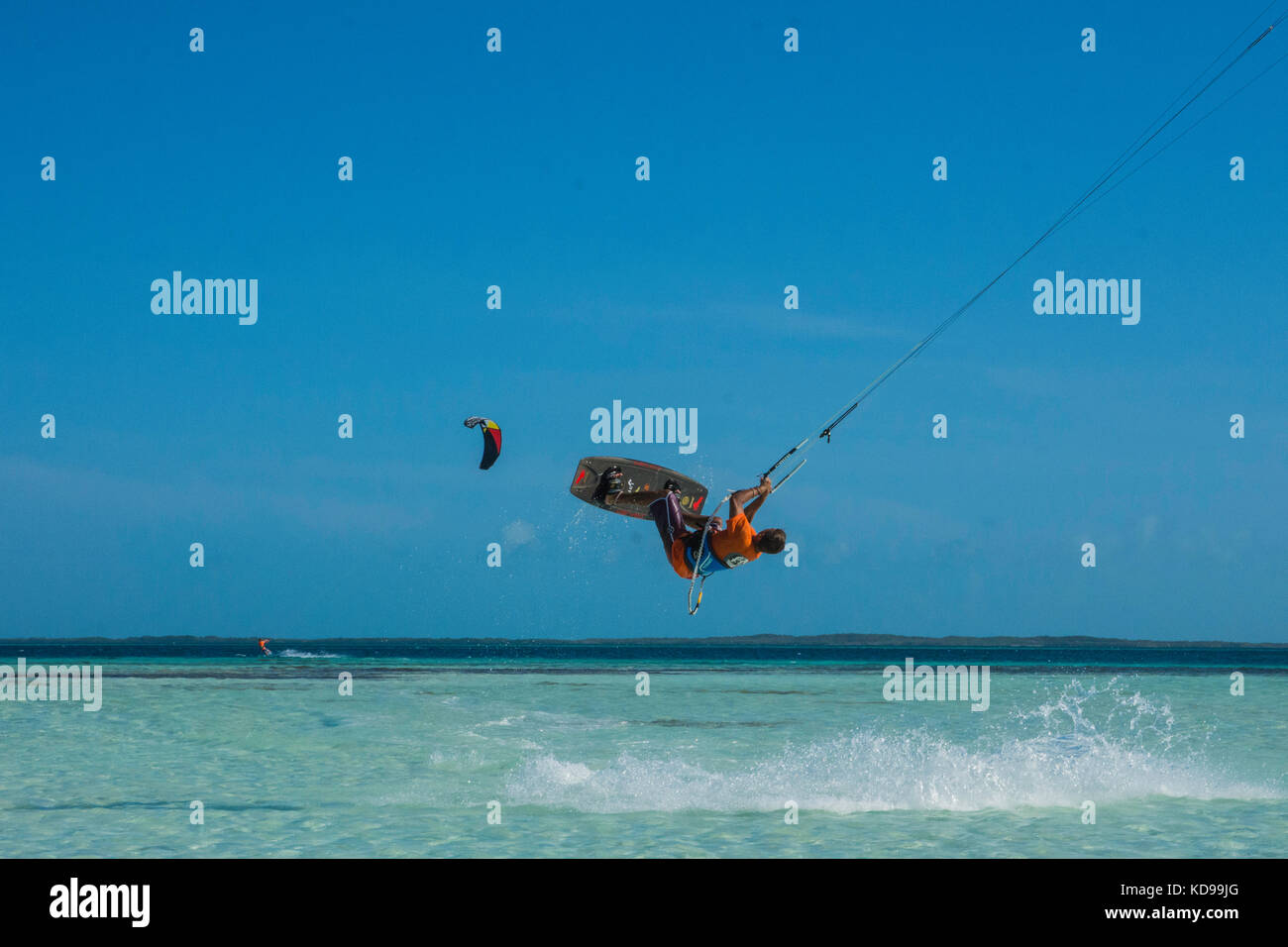 Kite Surf los Roques Venezuela Stockfoto