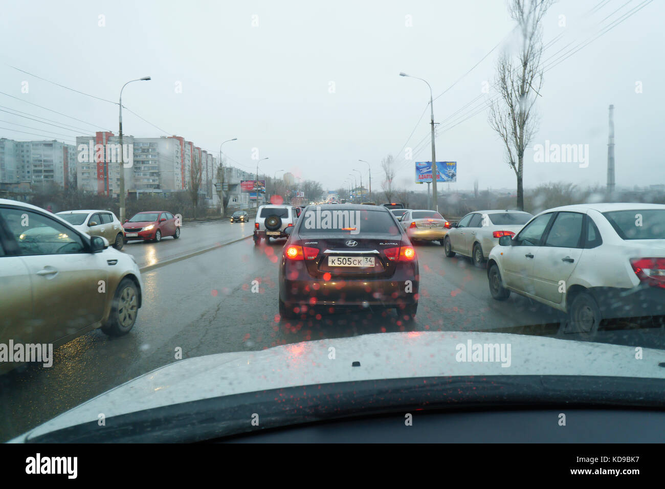 Automotive Verkehr, große Staus bei rush hour Stockfoto