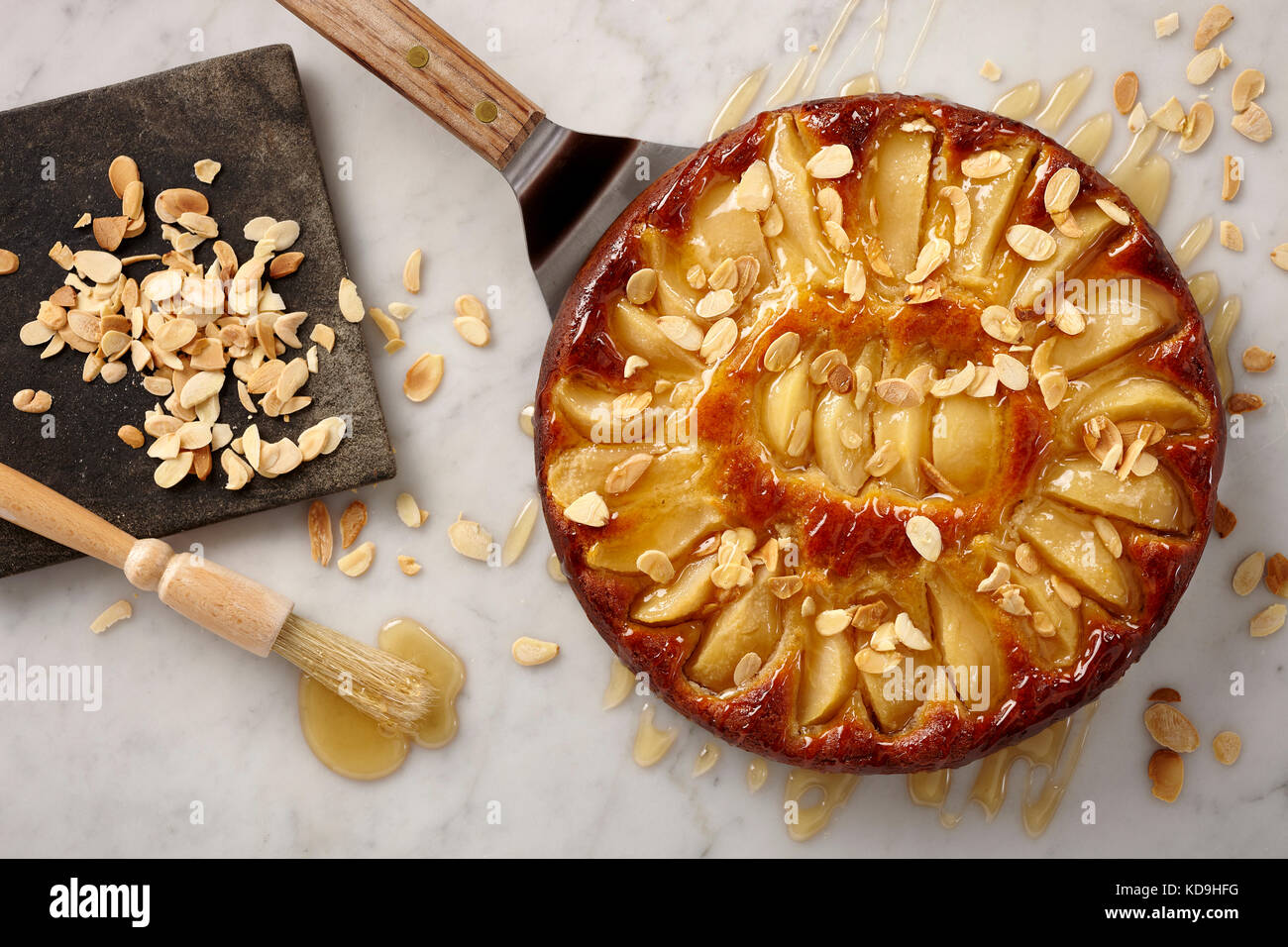 Kardamom Pear Honig Kuchen Stockfoto