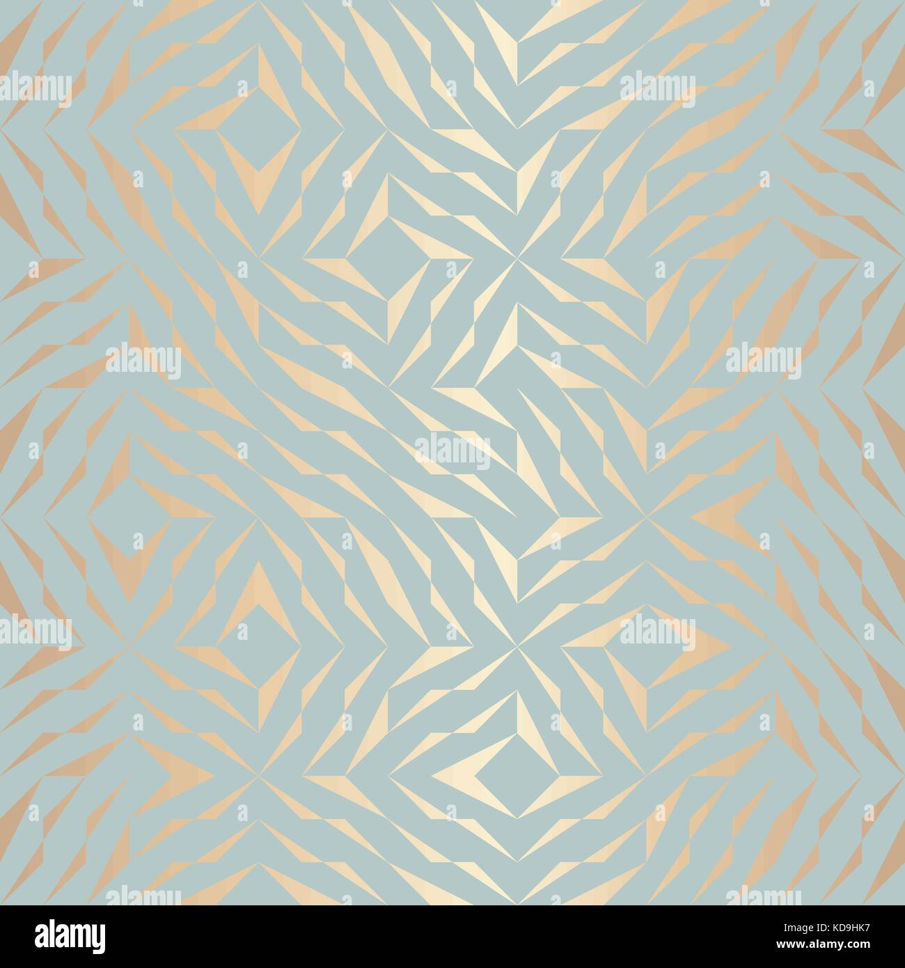 Die nahtlose Vektor geometrische Goldene element Muster. Abstrakt Hintergrund Kupfer Textur auf Blau Grün. Einfache, minimalistische Grafik drucken. Moderne türkis Stock Vektor