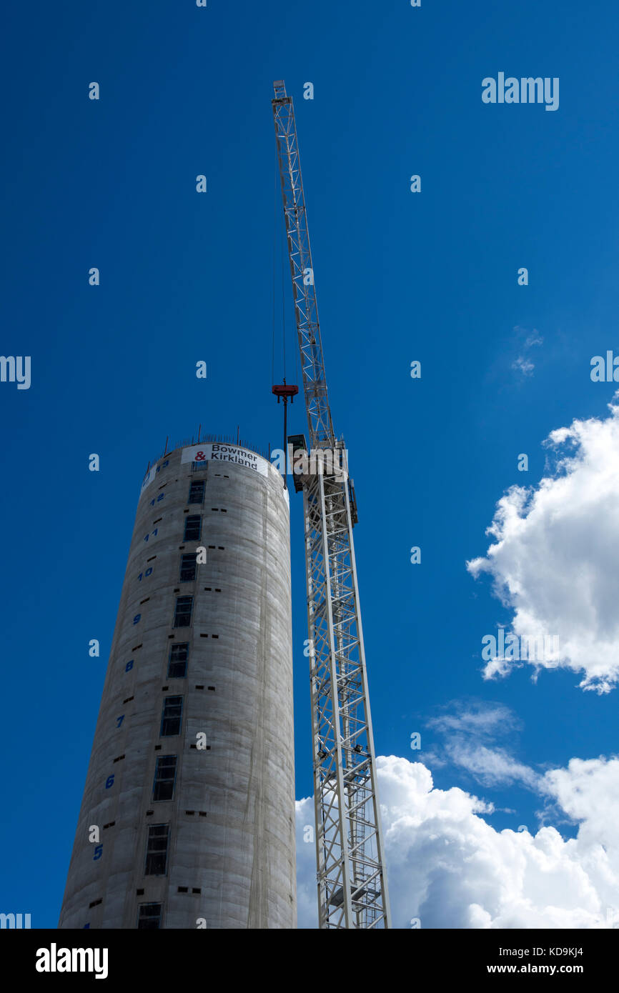 Der zentrale Kern des Hotel Indigo Gebäude im Bau, Corporation Street, Manchester, England, Großbritannien Stockfoto