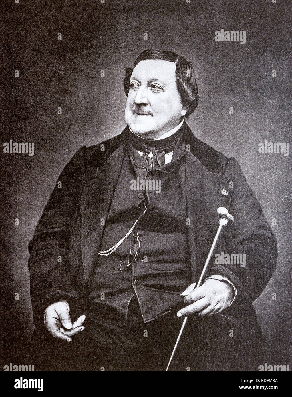 Portrait von Gioacchino Antonio Rossini. Stockfoto