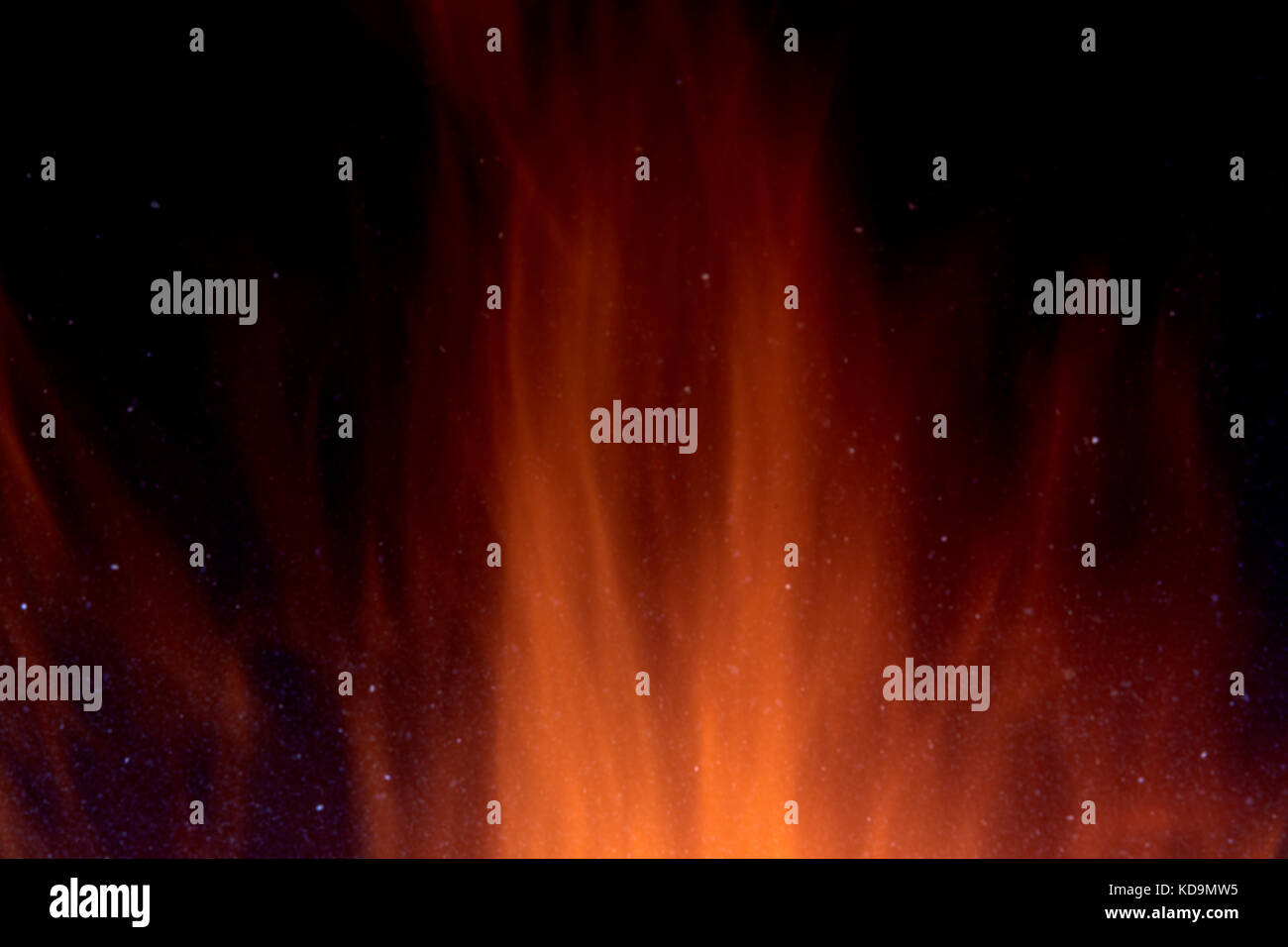 Feuer Textur auf dunklem Hintergrund, langen Belichtungszeit. Stockfoto