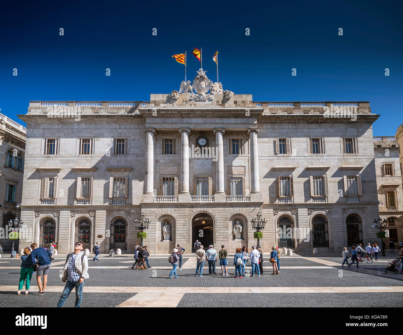 Rathaus Gebäude der katalanischen Regierung an der Plaza de Sant Jaume barcelona spanien Stockfoto
