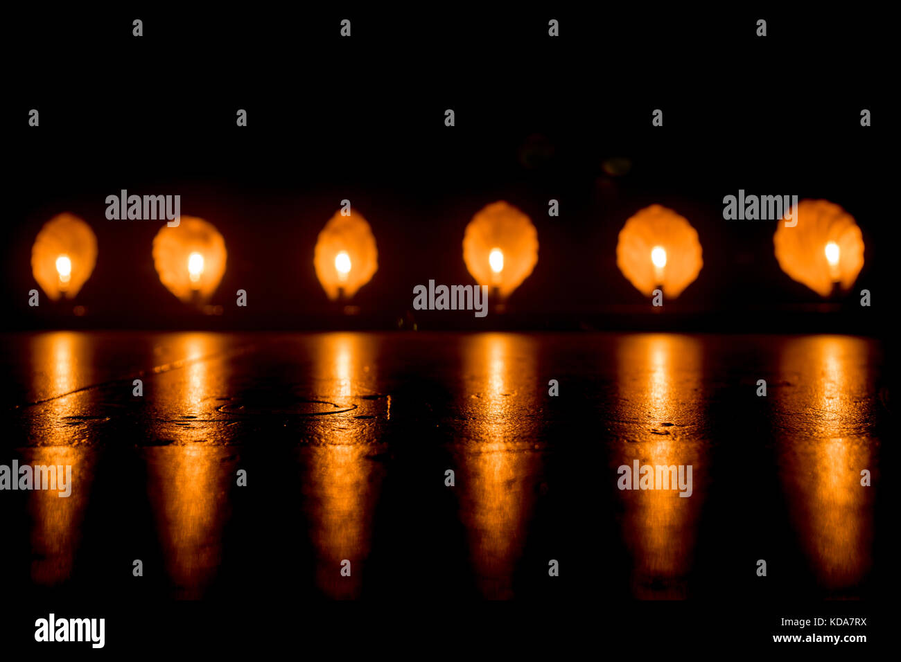 Stufe Footlights Stockfoto