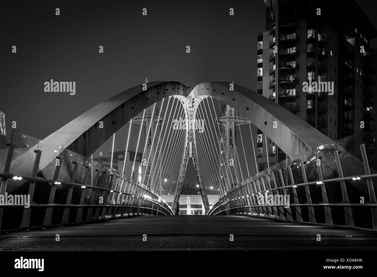 Salford Quays lift Bridge Stockfoto