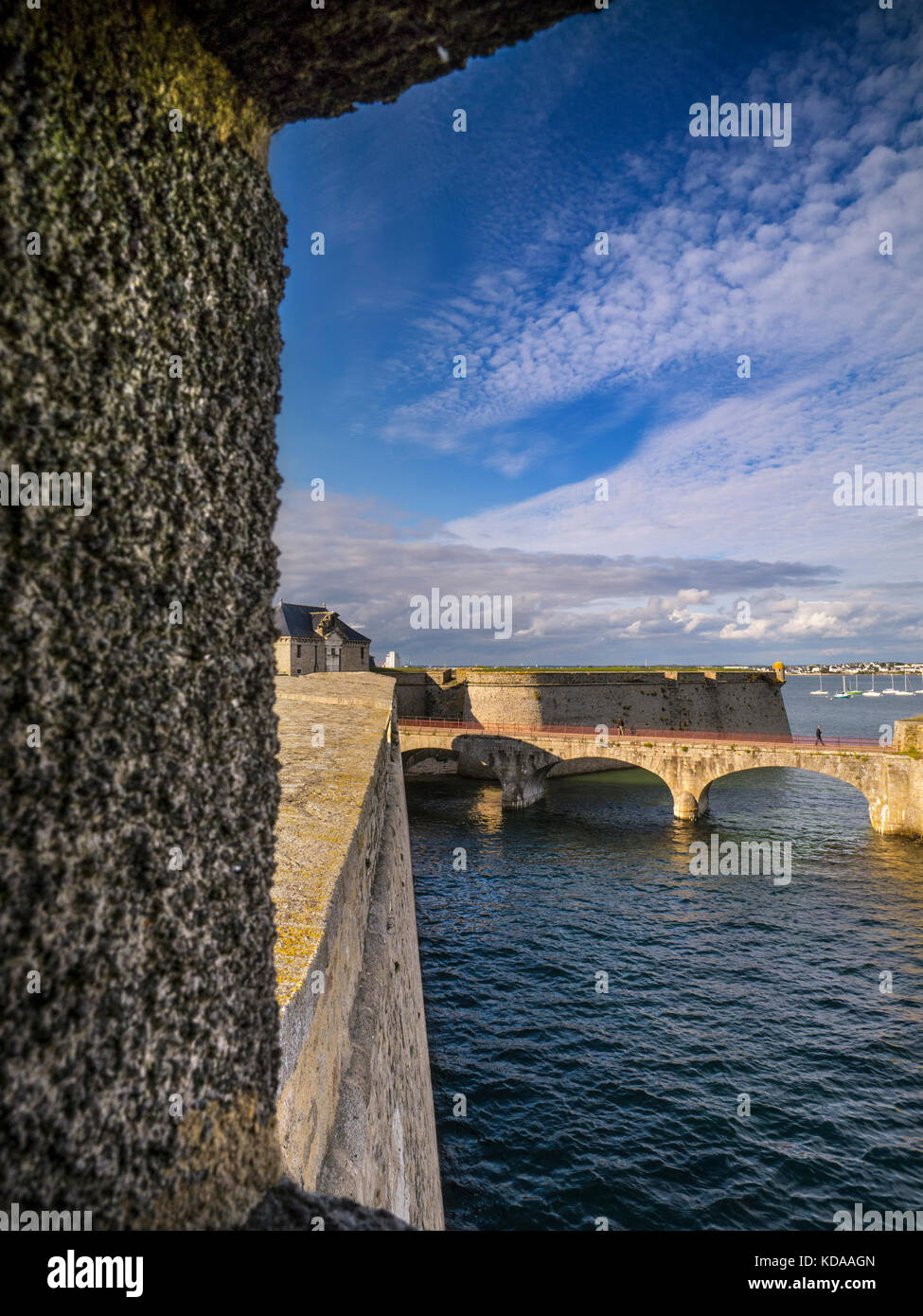 Fort Grand Eingang von La Citadelle/Zitadelle an der Küste historische Sternförmige fort, 1591 in Port Louis, Lorient, Bretagne Frankreich Stockfoto