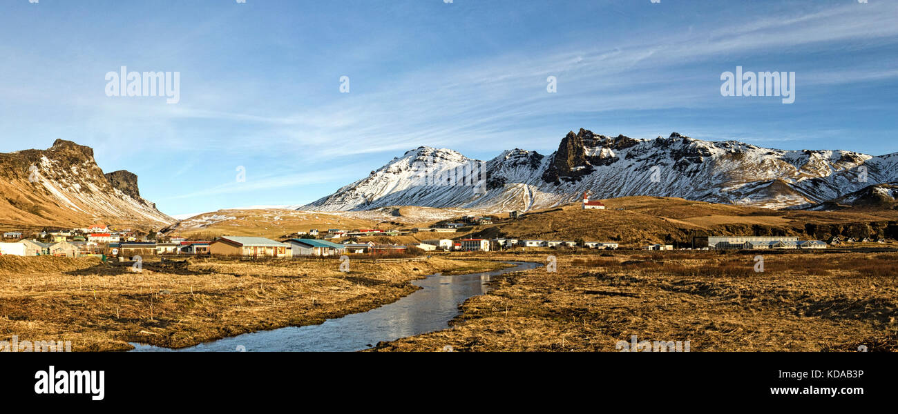 Island Landschaft - Stadt der Vik Stockfoto