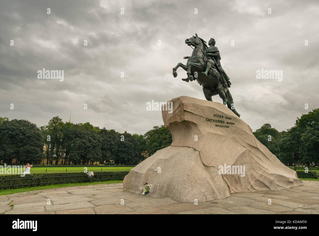 Der Bronzene Reiter Statue von Peter dem Großen Stockfoto