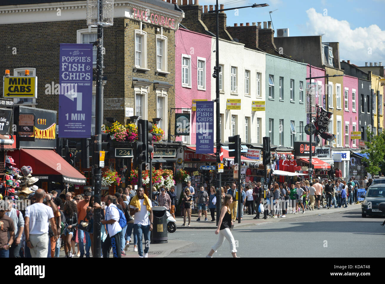 Geschäftige Camden Street, London Stockfoto