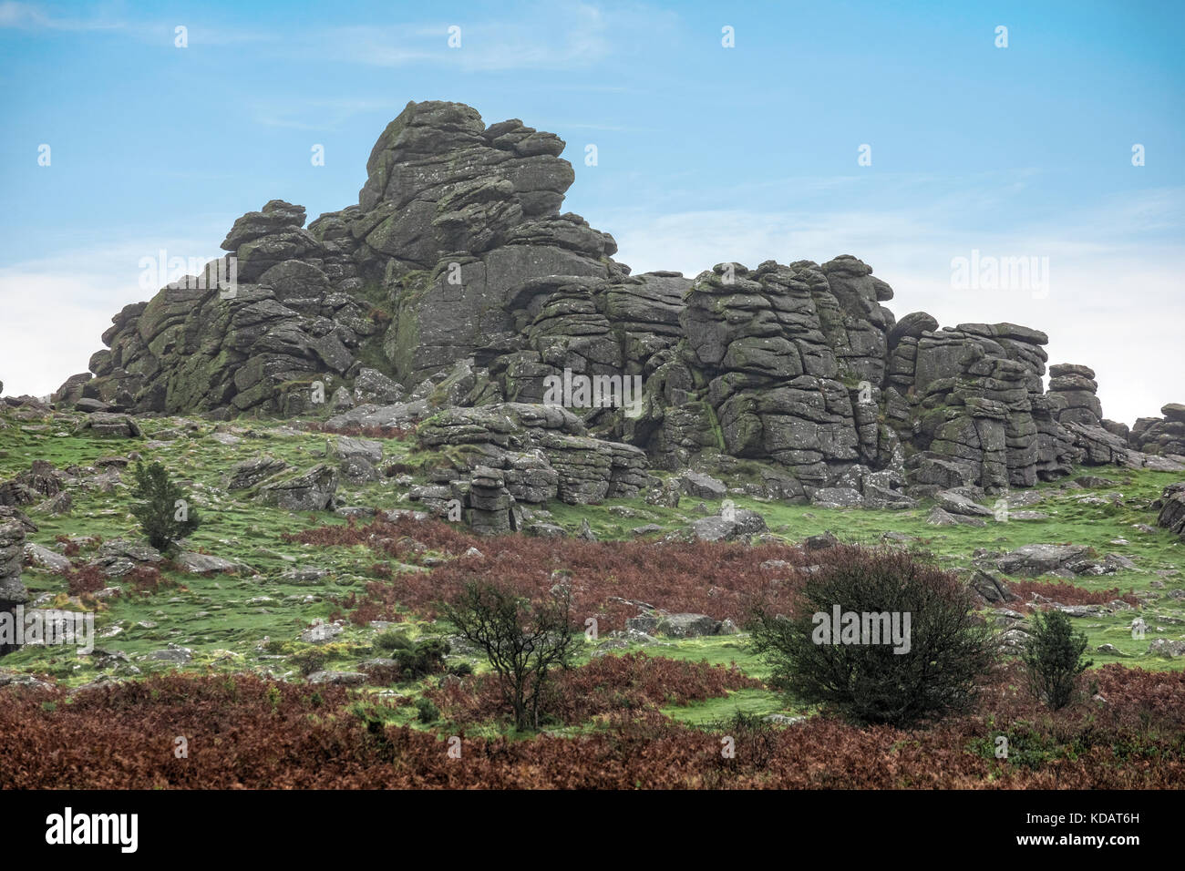 Hound Tor, Dartmoor, Devon, England, Vereinigtes Königreich Stockfoto