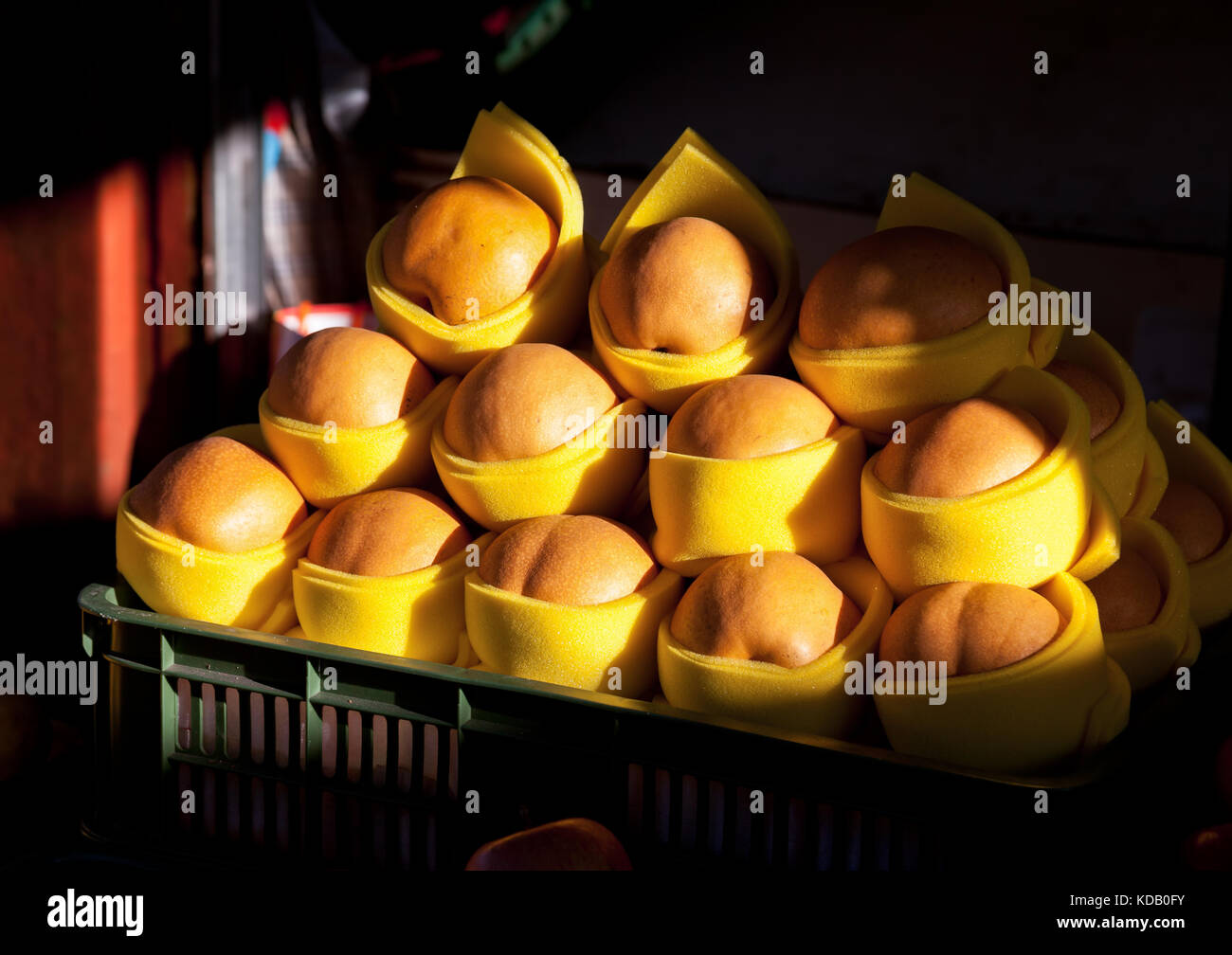 Frisch asiatische Birnen auf einem Markt in Taiwan geerntet Stockfoto