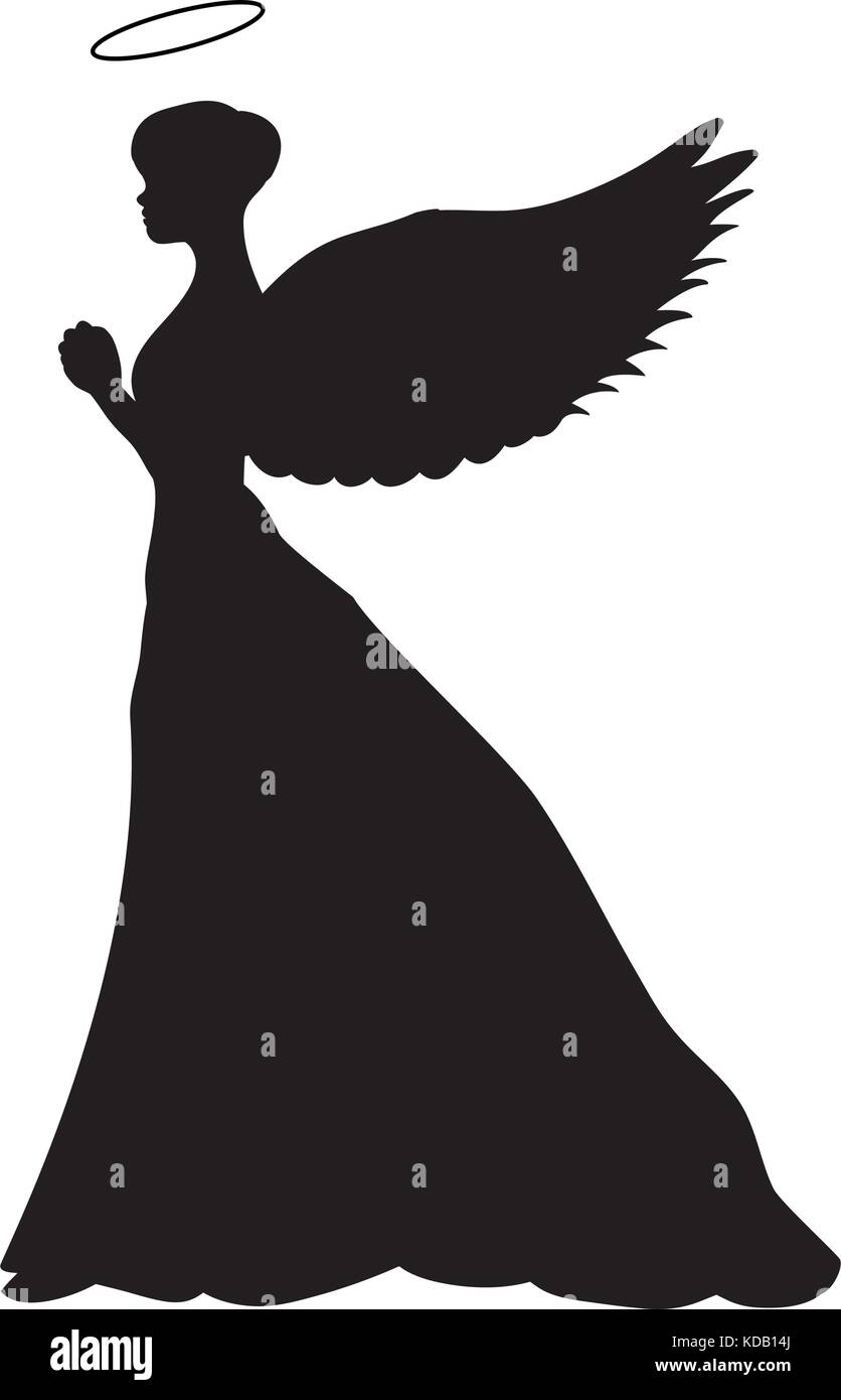 Engel silhouette Weihnachten religiöse Christen. Vector Illustration. Stock Vektor
