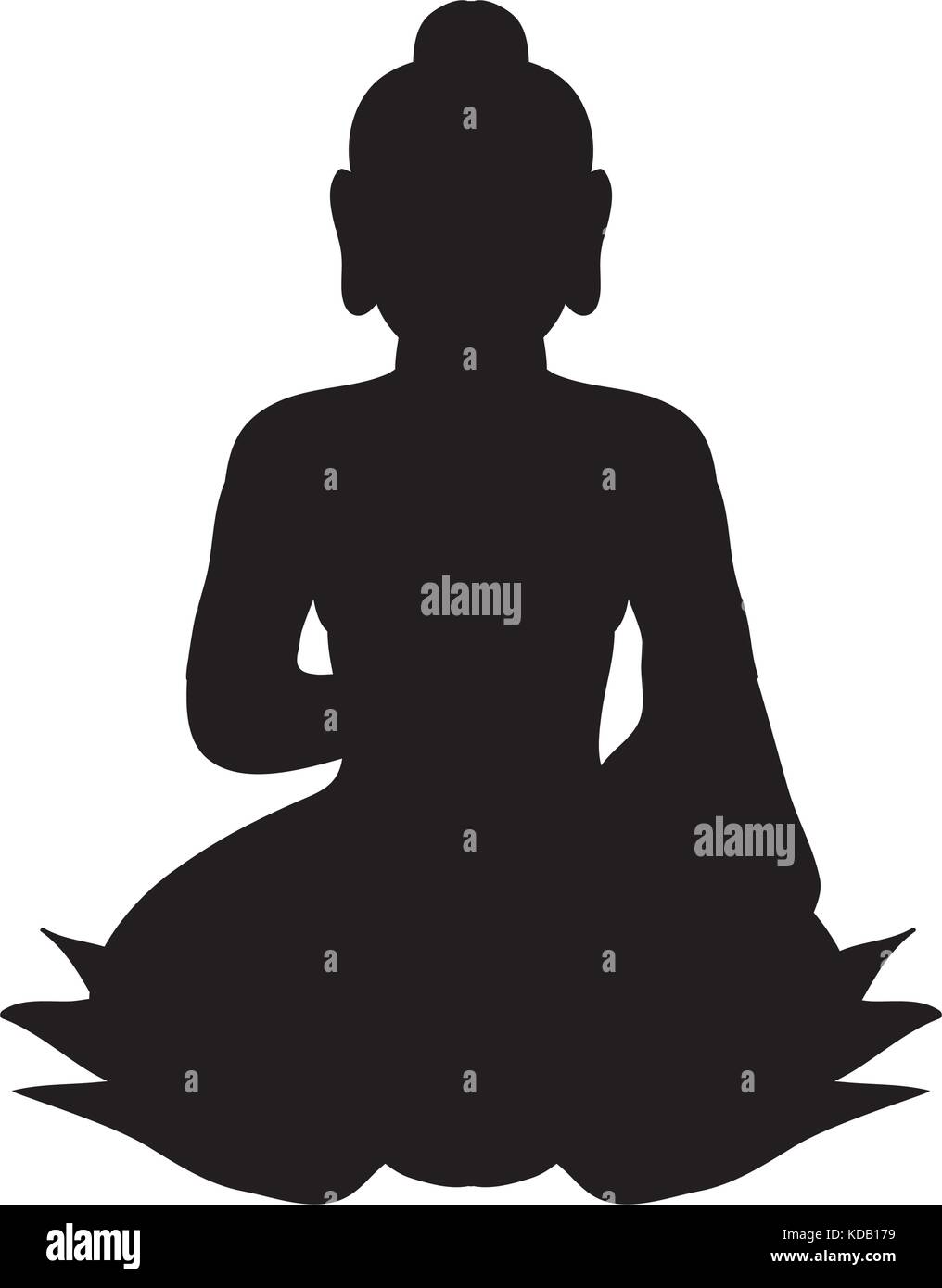Buddha silhouette traditioneller Religion Spiritualität. Vector Illustration. Stock Vektor