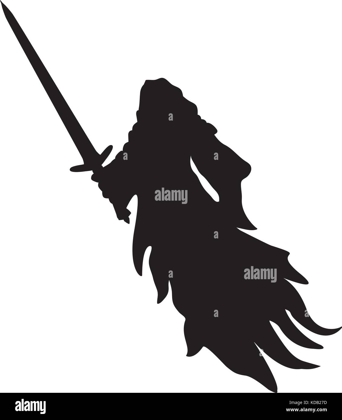 Ghost silhouette scary Monster Fantasy. Vector Illustration. Stock Vektor