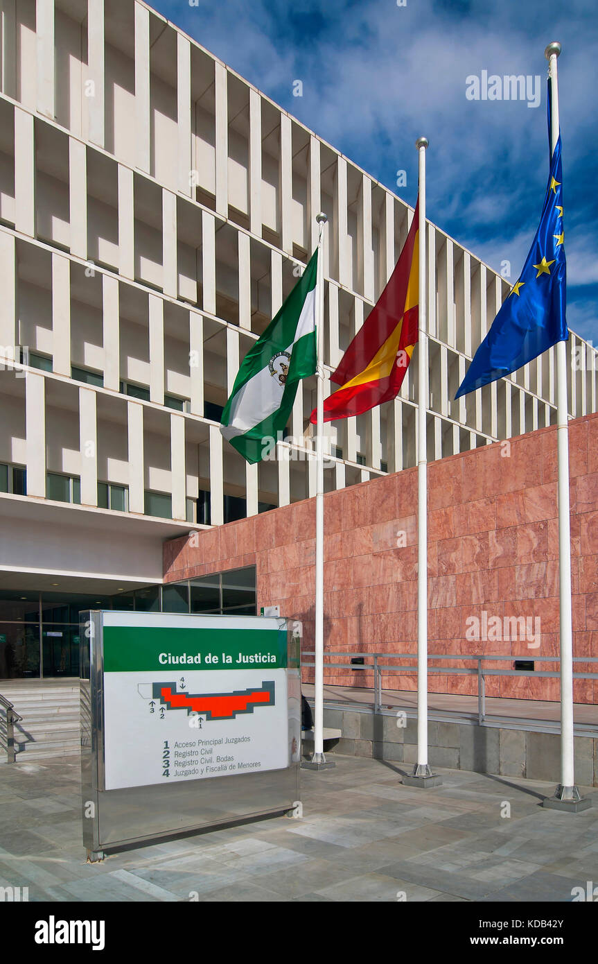 Stadt der Justiz - Gerichte, Malaga, Andalusien, Spanien, Europa Stockfoto