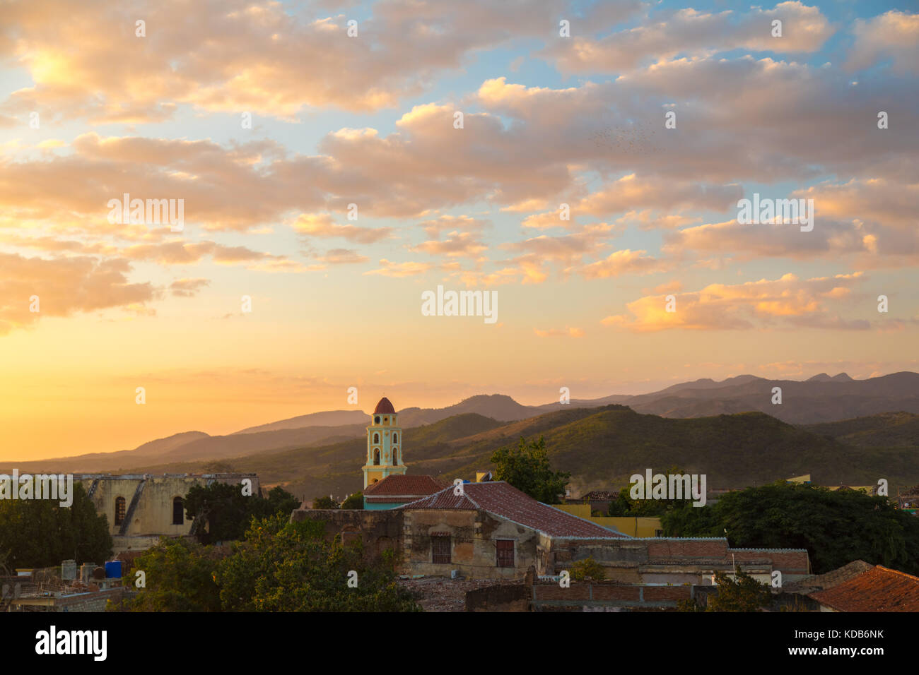 Schönen Sonnenuntergang über Trinidad, Kuba. Stockfoto