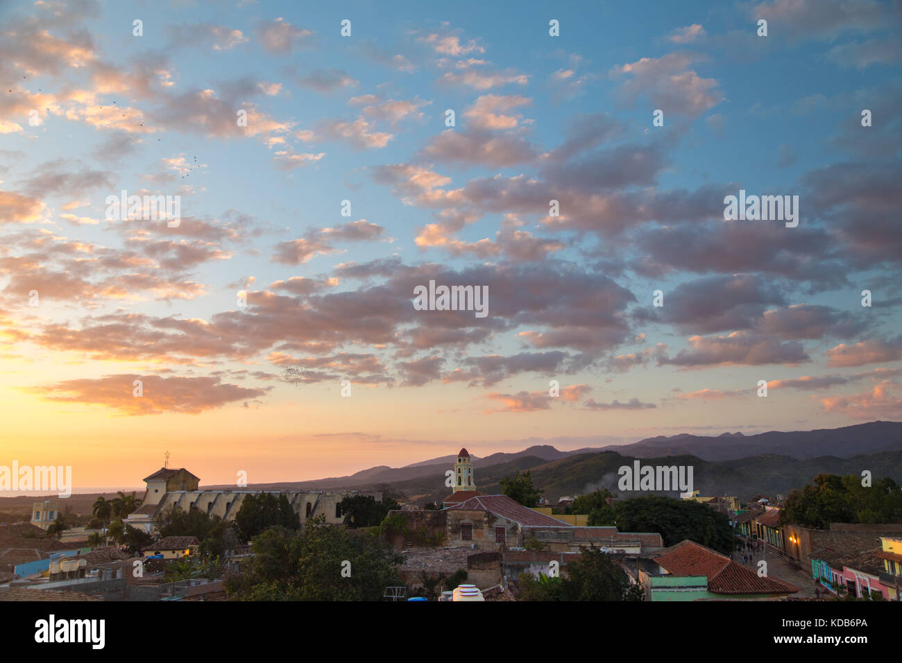 Schönen Sonnenuntergang über Trinidad, Kuba. Stockfoto
