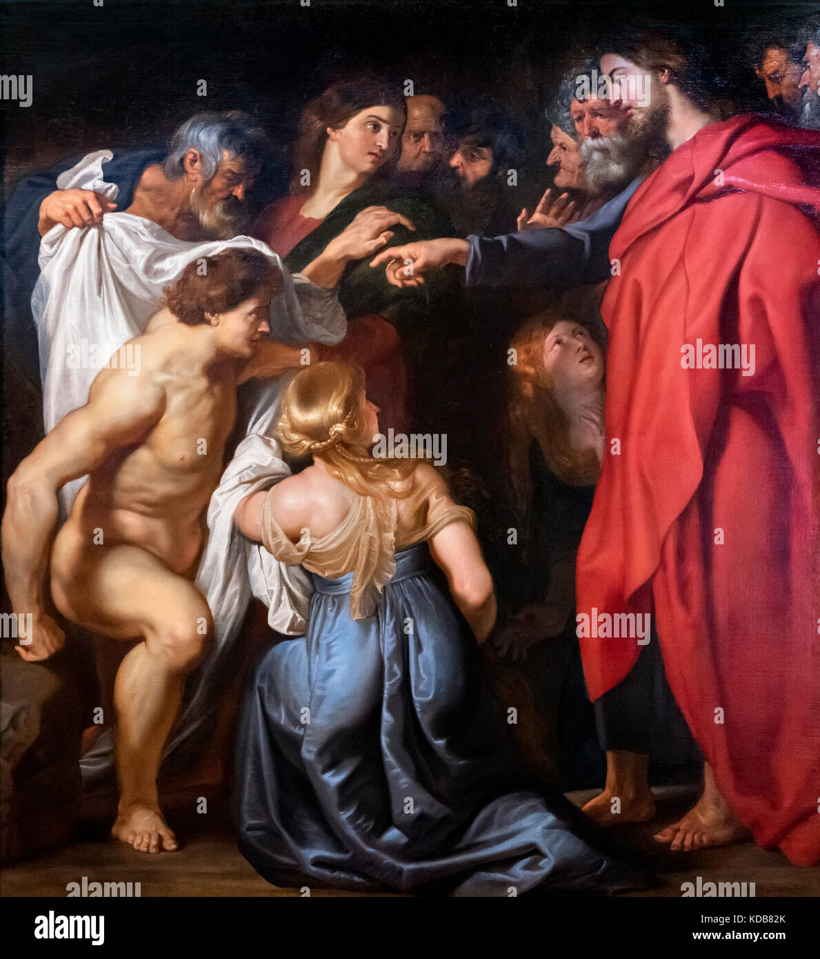 Die Auferweckung des Lazarus von Peter Paul Rubens (1577-1640), Öl auf Leinwand Stockfoto