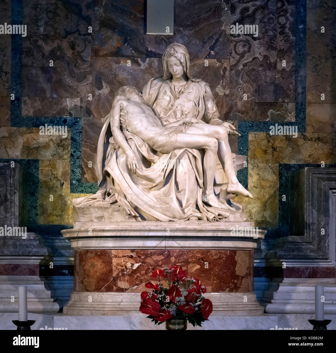 Die Pieta von Michelangelo, Petersdom, Vatikan, Rom, Italien. Stockfoto